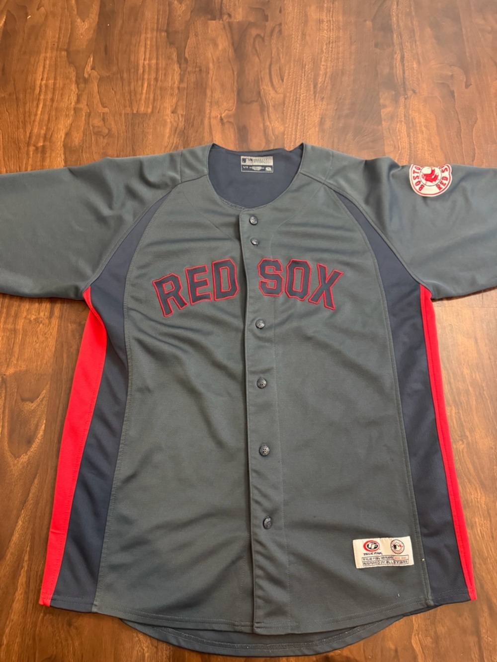 3/$30 ☀️ Boston Red Sox Jersey Mens Blue MLB Baseball Genuine Merchandise Button